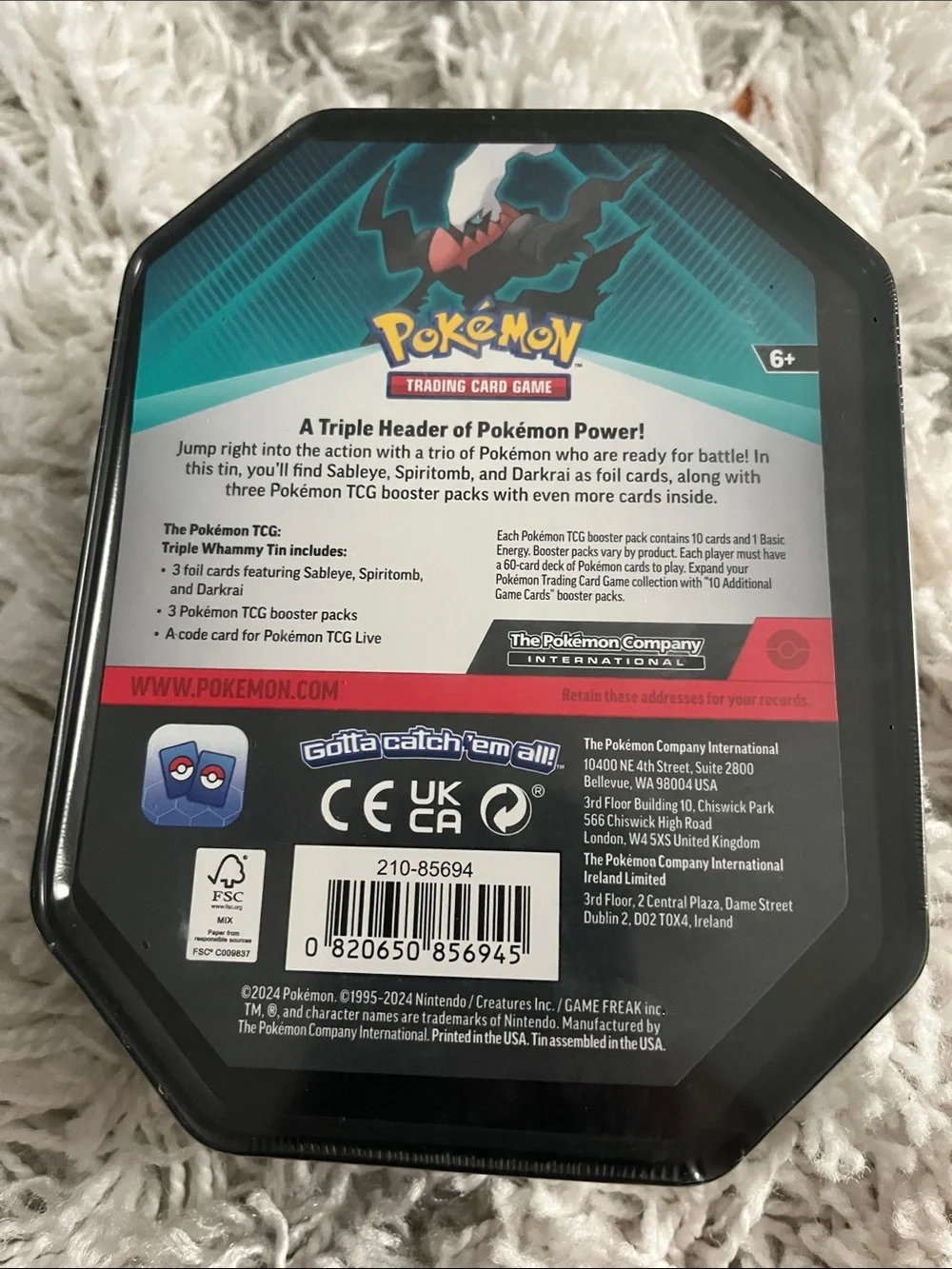 Pokemon Darkrai Trading Card Game Tin - Teal, Black, Red